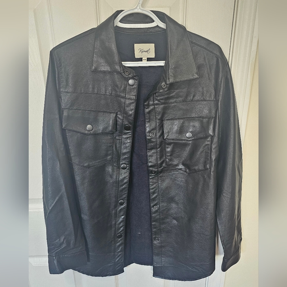 KISMET Women's Faux Leather Kiki Shirt Jacket